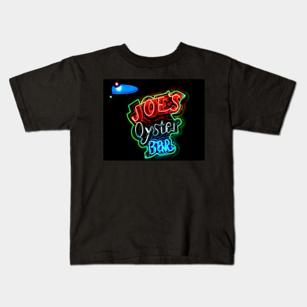 joes oyster bar Kids T-Shirt by andalaimaging